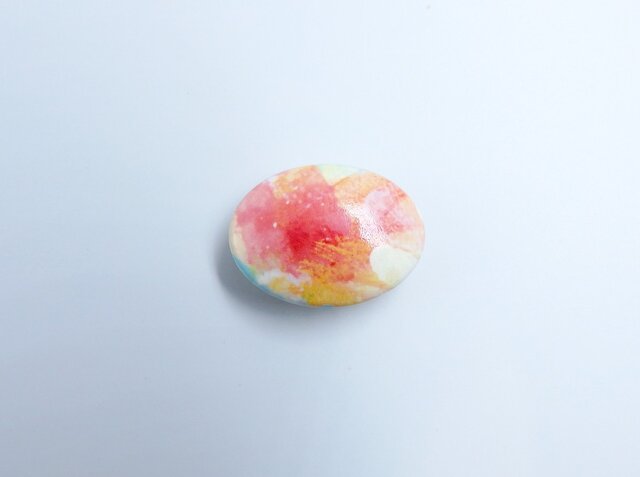 帯留め strawberry on the short cake peace #01の画像1枚目