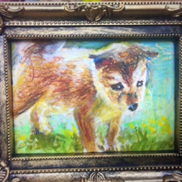 待ちぼうけ 原画絵画額付きの画像1枚目
