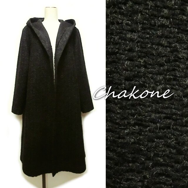 【コーディガン】もこもこ暖かい秋冬カーディガン・コート(フード付き)(M) ウールニット