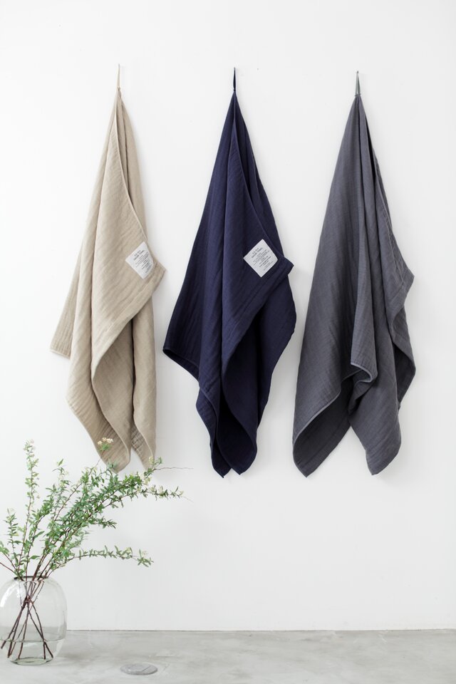 2.5-PLY GAUZE TOWEL バスタオル/L Mix Navyの画像1枚目