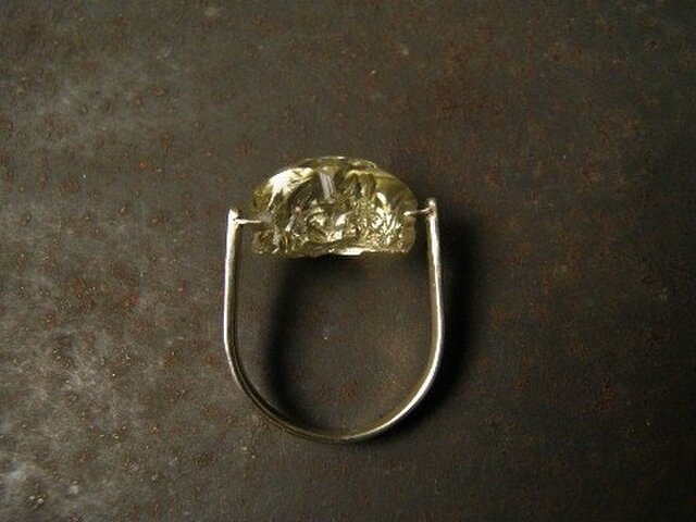 檸檬水晶 U字型リングの画像1枚目