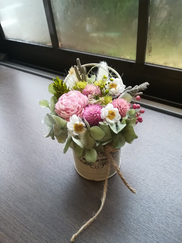 [送料無料]スチール缶に咲くお花ドライフラワー