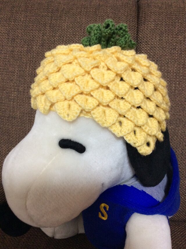 【受注製作】1歳用パイナップル帽子の画像1枚目