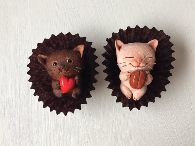 チョコレートみたいな猫さんコンビの画像1枚目