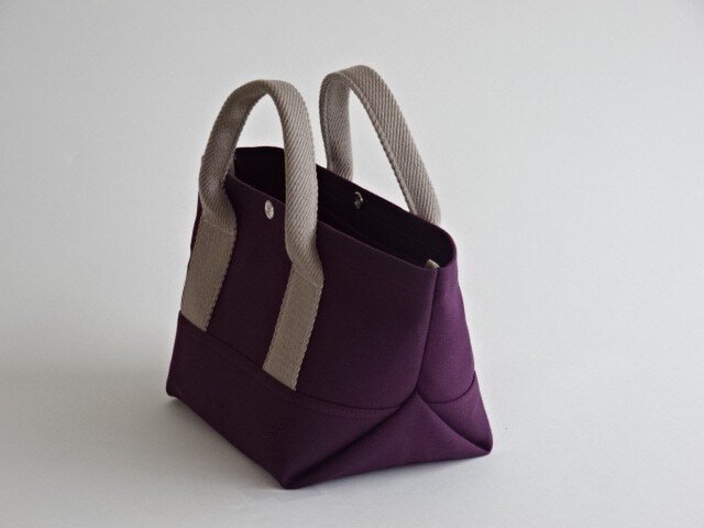 帆布 トート 大人カラーの ミニトート パープル キャンバス バッグ Iichi ハンドメイド クラフト作品 手仕事品の通販