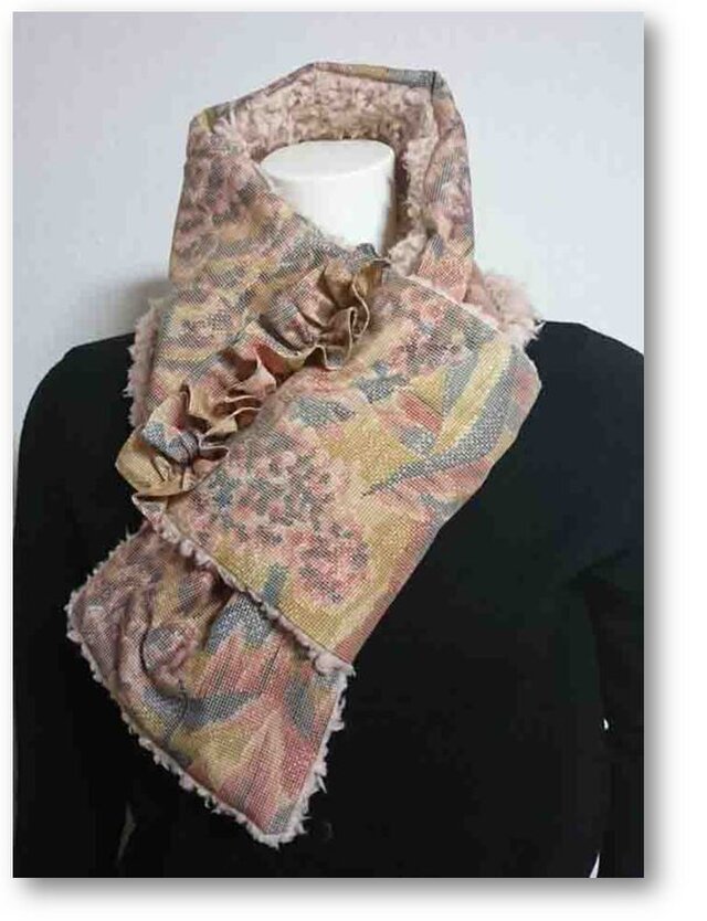 93＊1点物　大嶋着物リメイクボアマフラー