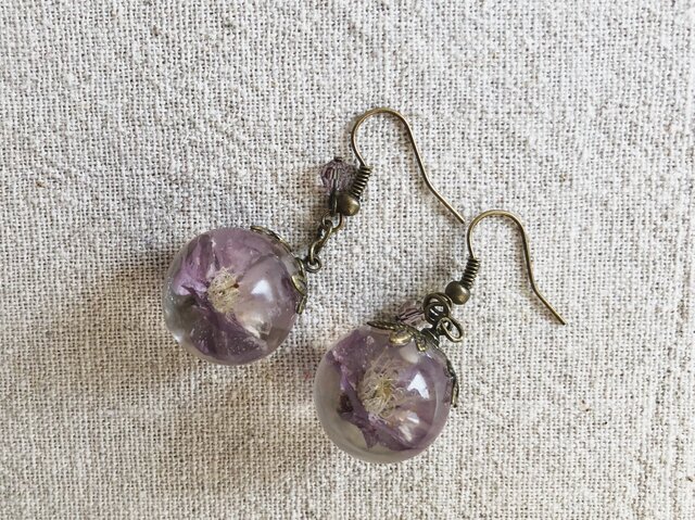 Botanical jewelry 八重桜のピアス Mの画像1枚目