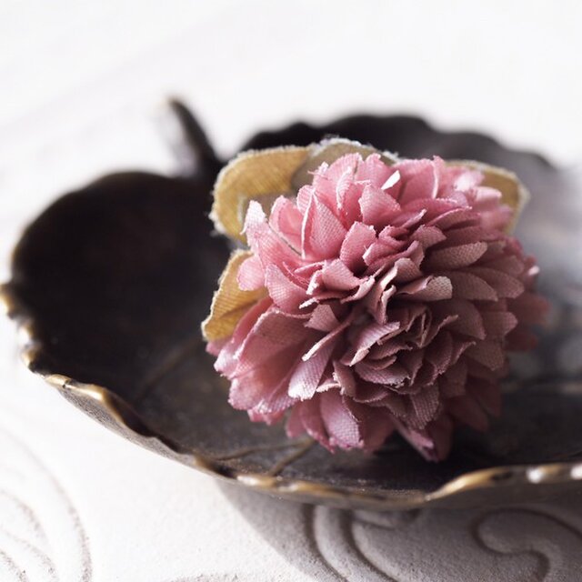 布染花*野の花アカツメクサ*リングの画像1枚目