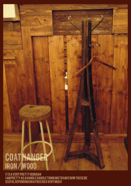 数量限定　貴重　木製　コートハンガー　家具　什器　シャビー　ハンガーラック　アンティーク　インダストリアル　アイアン　 H150
