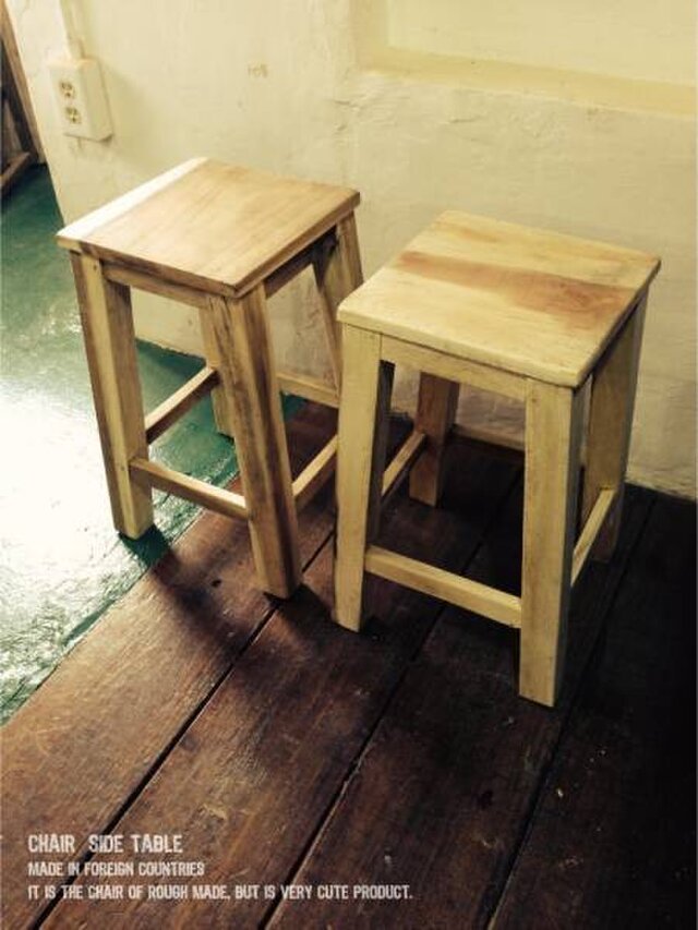 数量限定　BB-S-W　木製　椅子　サイドテーブル　ウッドチェアー イス　花台　フラワースタンド　ベンチ スツール　屋台 | iichi  ハンドメイド・クラフト作品・手仕事品の通販