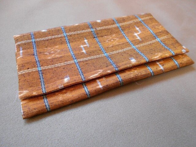 リメイク*懐紙入れ*金茶絣の画像1枚目
