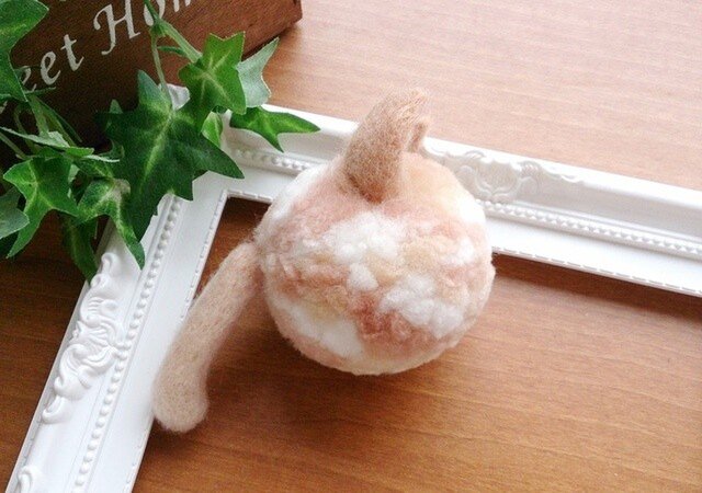 ファーポンポン（ネコ：ベージュMIX） ねこ 猫 にゃんこ ファー