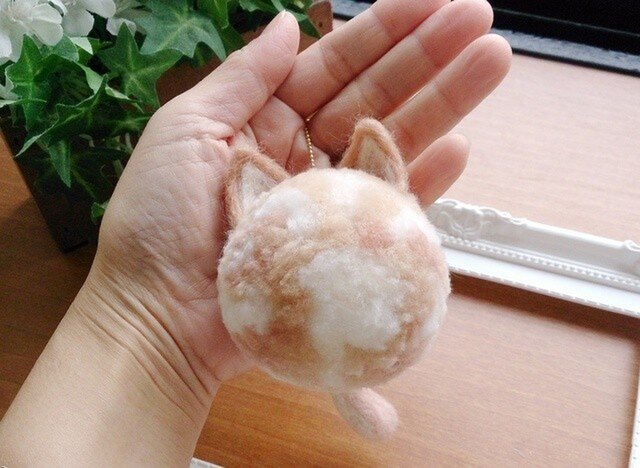 ファーポンポン（ネコ：ベージュMIX） ねこ 猫 にゃんこ ファー