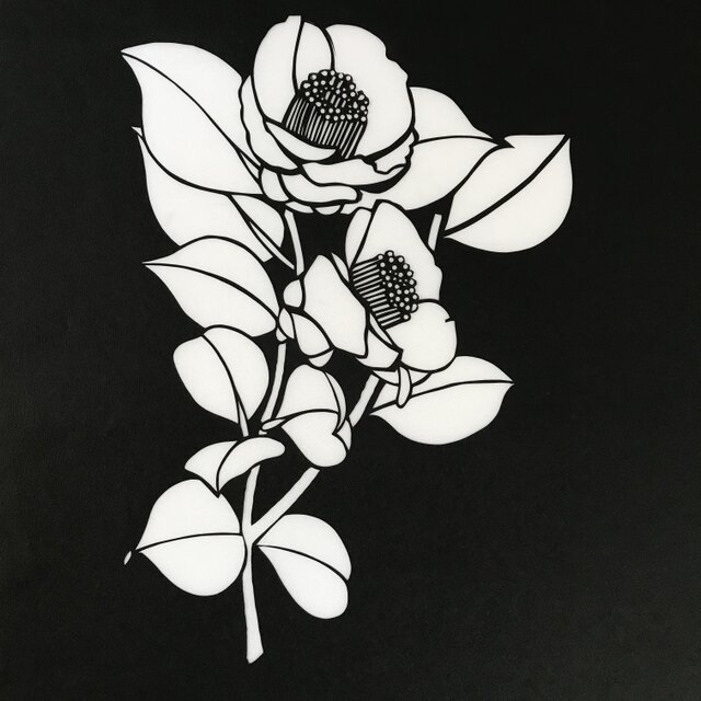 切り絵 椿の画像1枚目