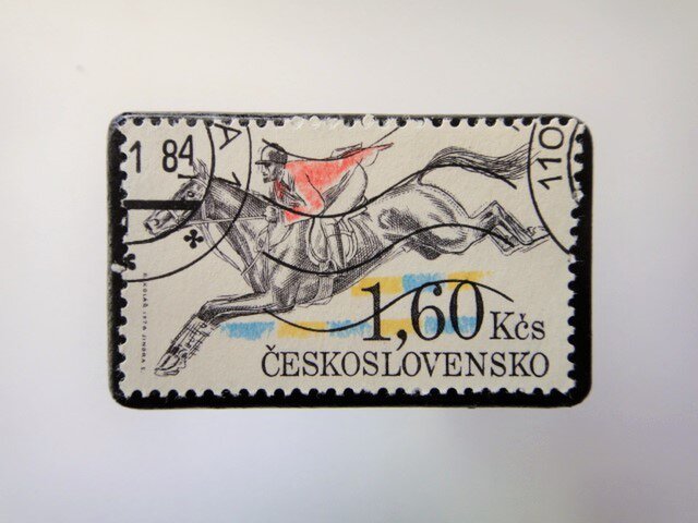 チェコスロバキア 馬切手ブローチ3390の画像1枚目