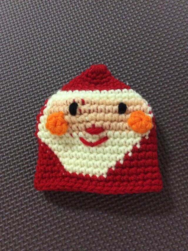 【受注製作】サンタさんのアクリルたわしの画像1枚目