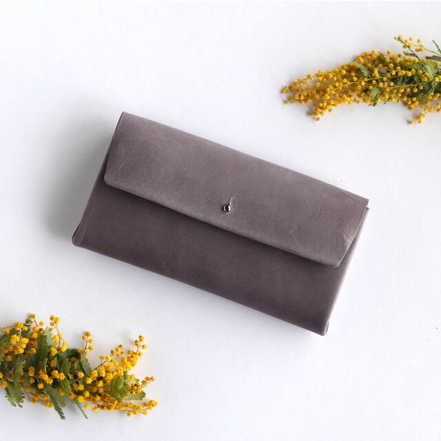 suare long wallet #grayish purple/ スアレロングウォレット 長財布 #灰紫の画像1枚目