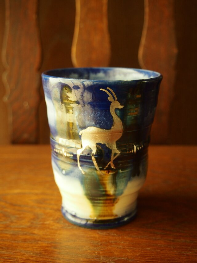 zao blue 銀彩湯のみの画像1枚目
