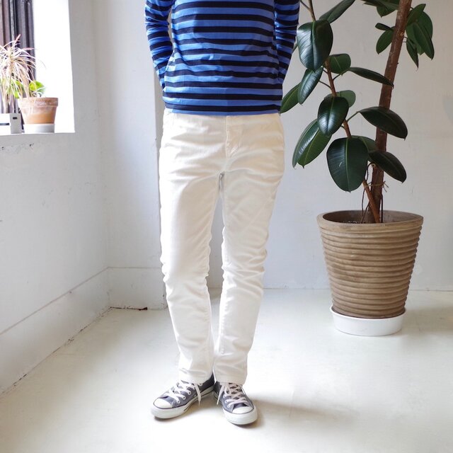 ボーイフレンドストレッチデニム "white"の画像1枚目