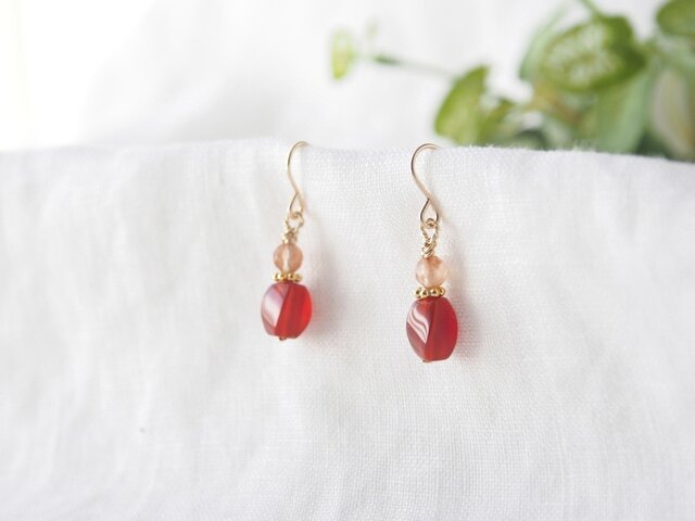 【Sale】Red Pierce(レッドアゲート×レッドクォーツ)の画像1枚目