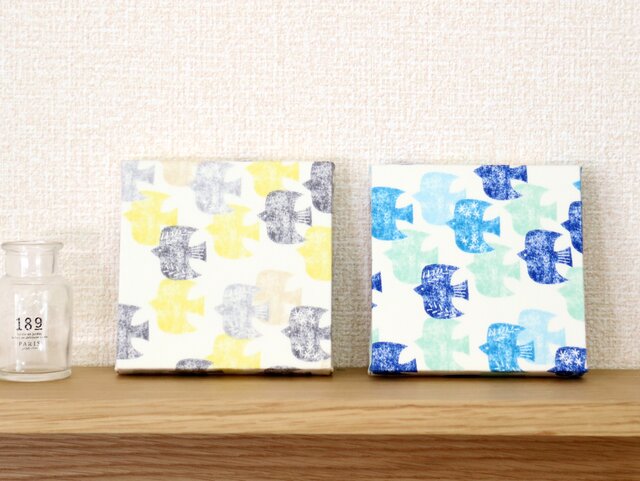 送料無料】12x12cmちいさなファブリックパネル【スタンプバード