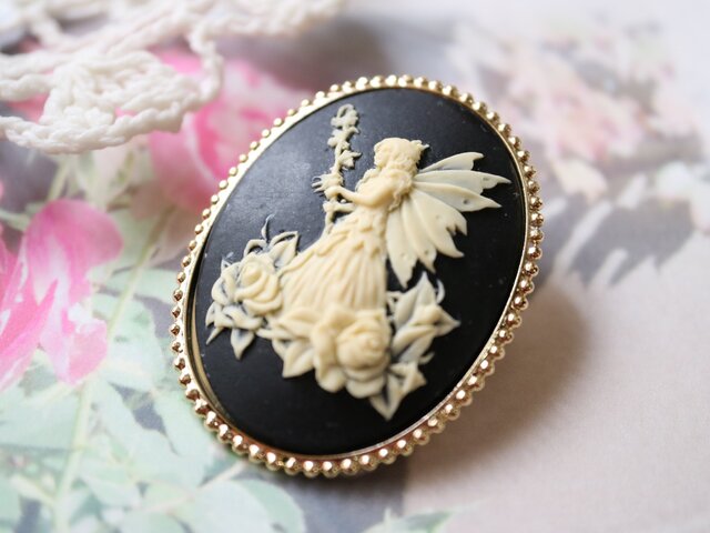 STEPHAN カメオ 花 ブローチ ネックレス ペンダント 2WAY チャーム