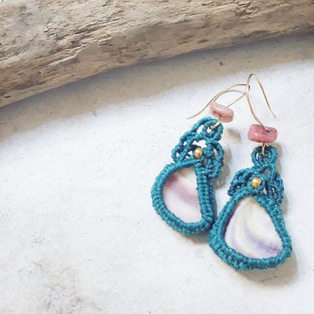 shell × macrame pierce