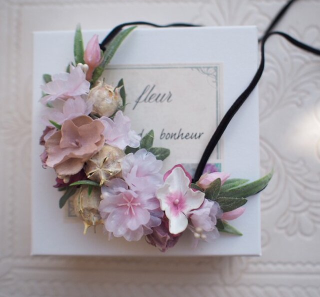 せろりさま専用*オーダーbox入り mini wreath*cherry blossomの画像1枚目