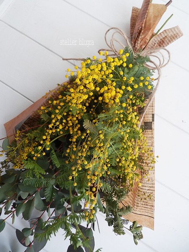 atelierBLUGRA八ヶ岳〜ユーカリとミモザのスワッグVer.2