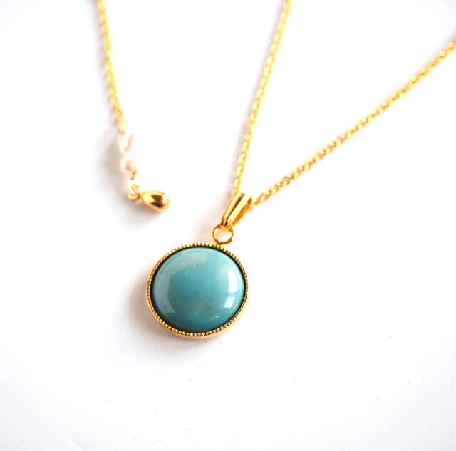 七宝焼 Mini Circle♡淡水パールネックレス ジュピターブルーの画像1枚目