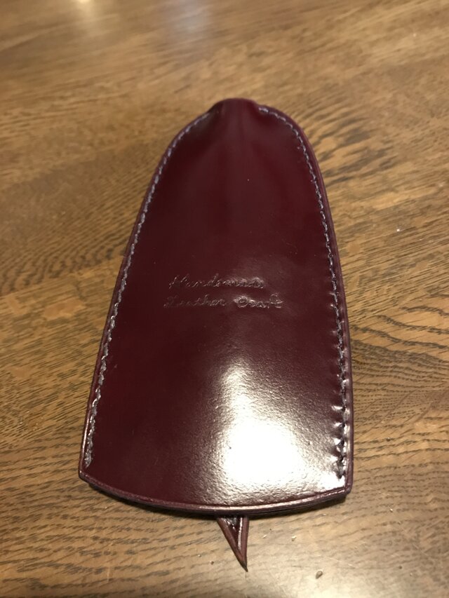 馬皮 エンジ色 キーケースの画像1枚目