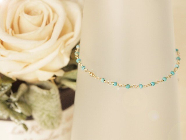 14KGF Turquoise Braceletの画像1枚目