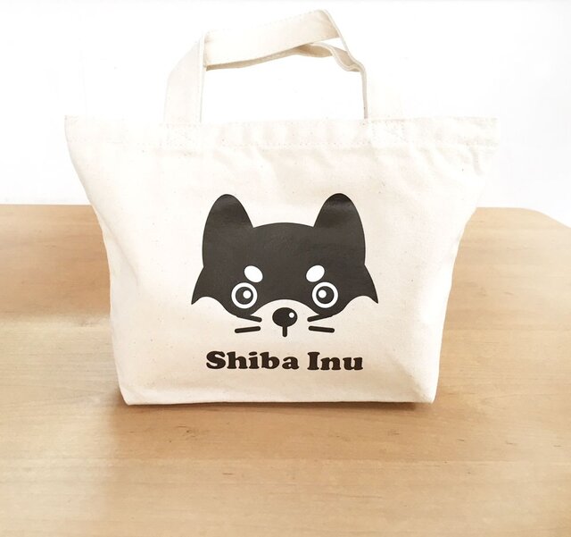 柴犬さんお散歩バッグ コットントートバッグ Shiba Faceの画像1枚目