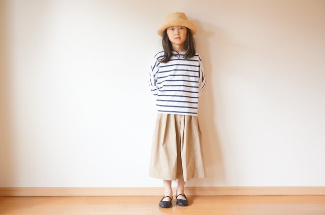 Cotton typewriter tuck skirt 90,100 sizeの画像1枚目