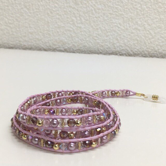 【送料無料】さくら色✩パステルピンク☆グラスコードの画像1枚目