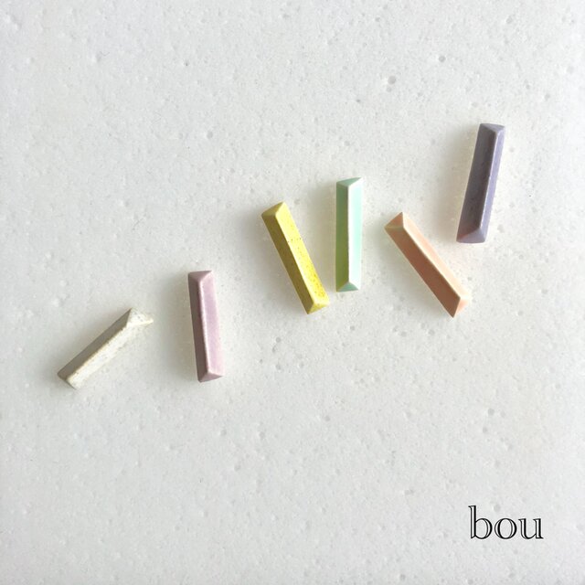 【iichi掲載作品】陶bou : ピアス/イヤリング 6colorの画像1枚目
