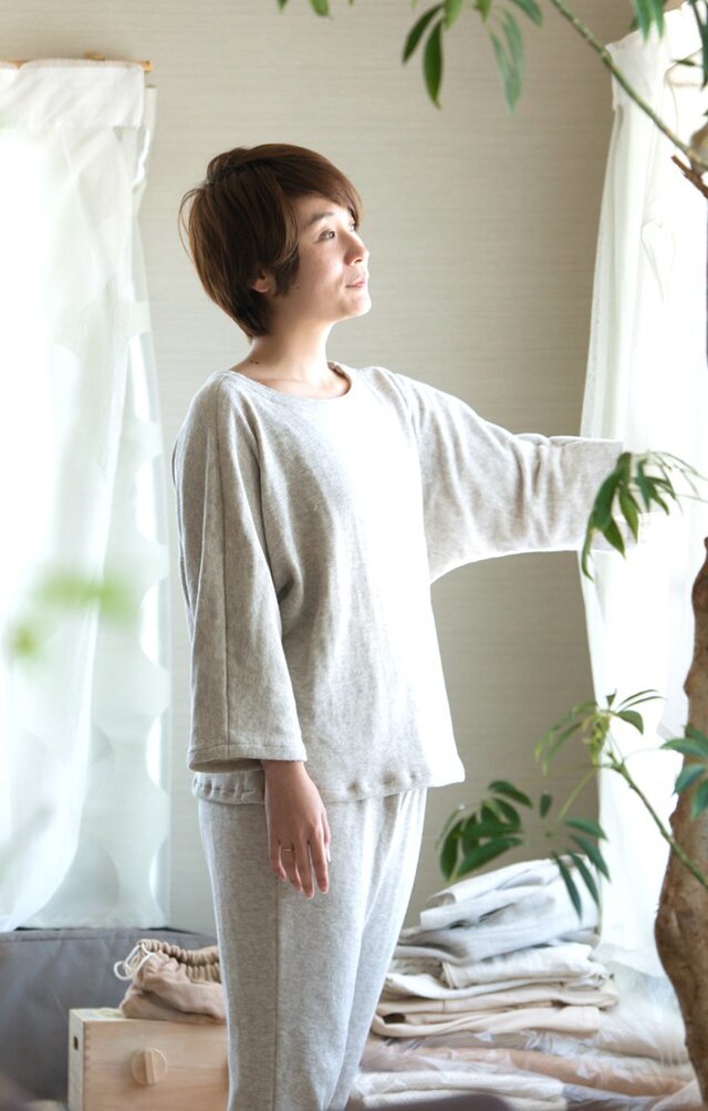 Organic Cotton ざっくりエアニットプルオーバーの画像1枚目
