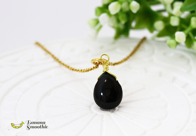 大人シンプル♪モノトーンの魅力 ブラックオニキス ペアシェイプ