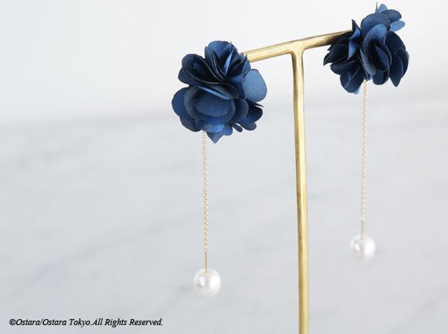 14KGF】Ear Thread Earring,Flower Pearl | iichi 日々の暮らしを