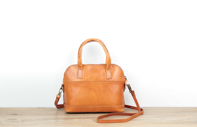本革 ハンドバッグ&ショルダーバッグ オシャレな通勤通学 ☆Brown☆の画像1枚目