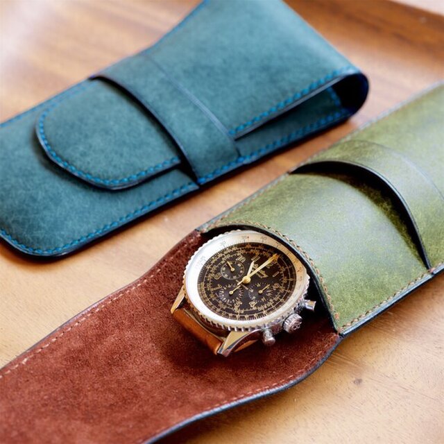 腕時計ケース 携帯用 カラーオーダー Iichi ハンドメイド クラフト作品 手仕事品の通販
