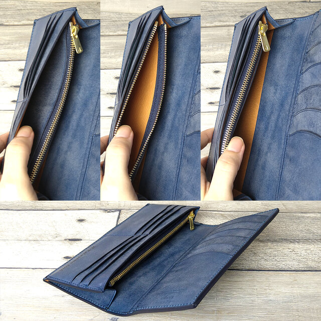 7色] [名入可] 本革Slim長財布 --- 国産牛革ロロマ | iichi 日々