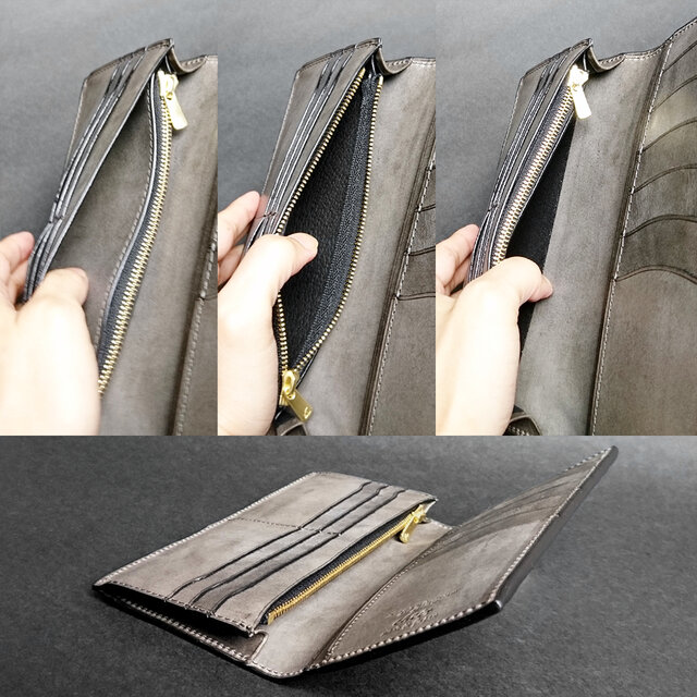 7色] [名入可] 本革Slim長財布 --- 国産牛革ロロマ | iichi 日々