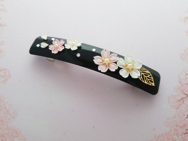 桜花爛漫バレッタ （ つまみ細工＊受注制作 ） | iichi 日々の