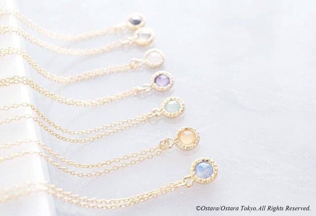 【14KGF】Necklace, -Tiny Gemstone-の画像1枚目