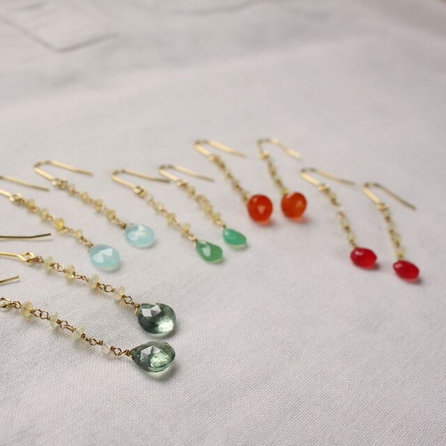 Ethiopian Opal Hooked earrings エチオピアンオパールゆらゆらピアス/イヤリングの画像1枚目