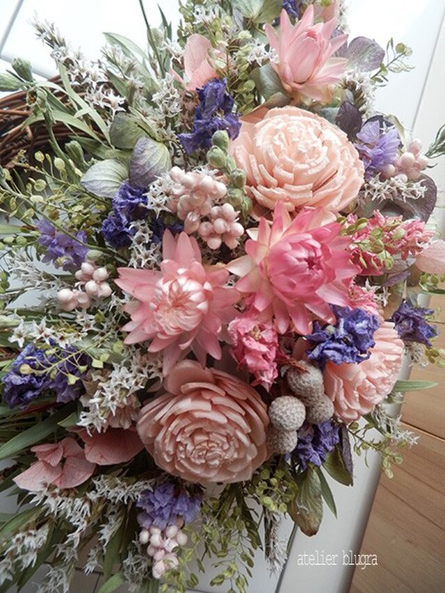 八ヶ岳〜（定形外発送）ソラフラワーと貝細工のWreath01