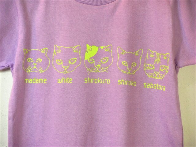 【130】猫ファイブ Tシャツ キッズの画像1枚目