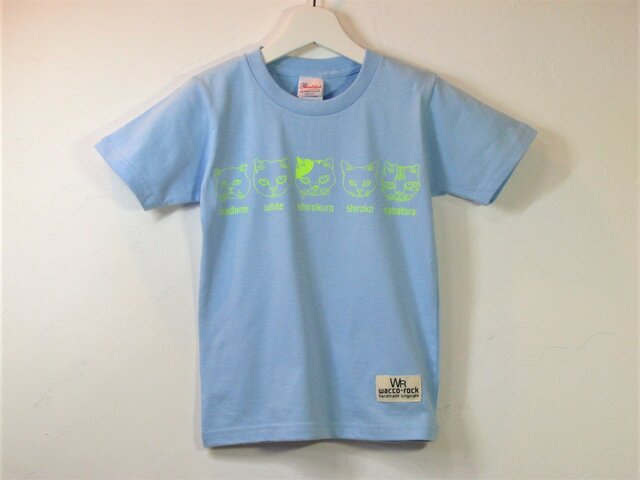 【120】猫ファイブ Tシャツ キッズの画像1枚目