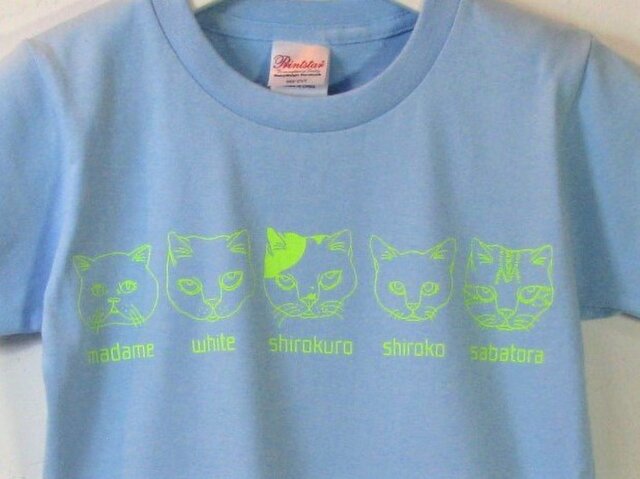 【130】猫ファイブ Tシャツ キッズの画像1枚目